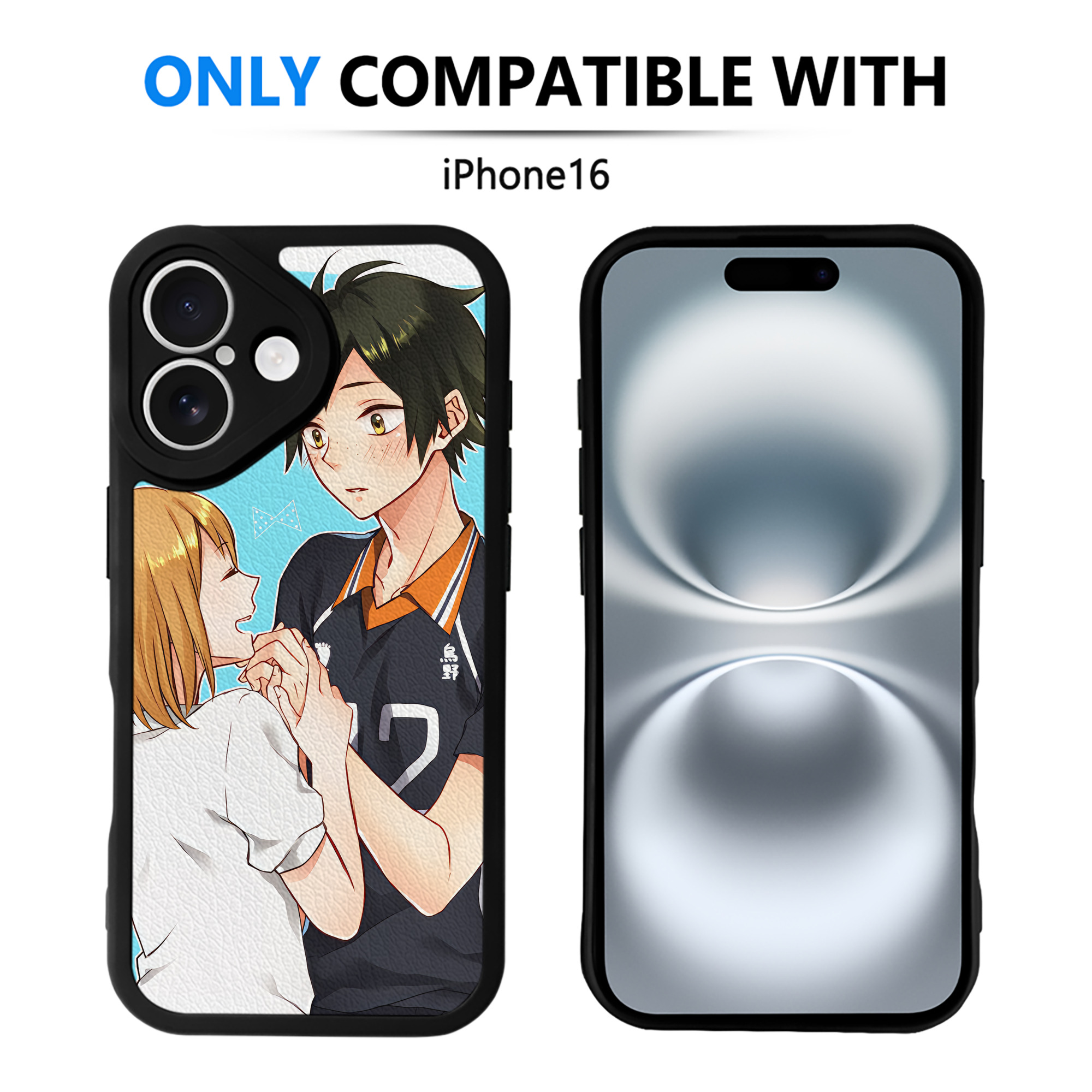 （画像用） ハイキュー!! Haikyu!! 【iPhone 16シリーズ対応】シリコンスマホケース（レザー調） 材質：シリコン